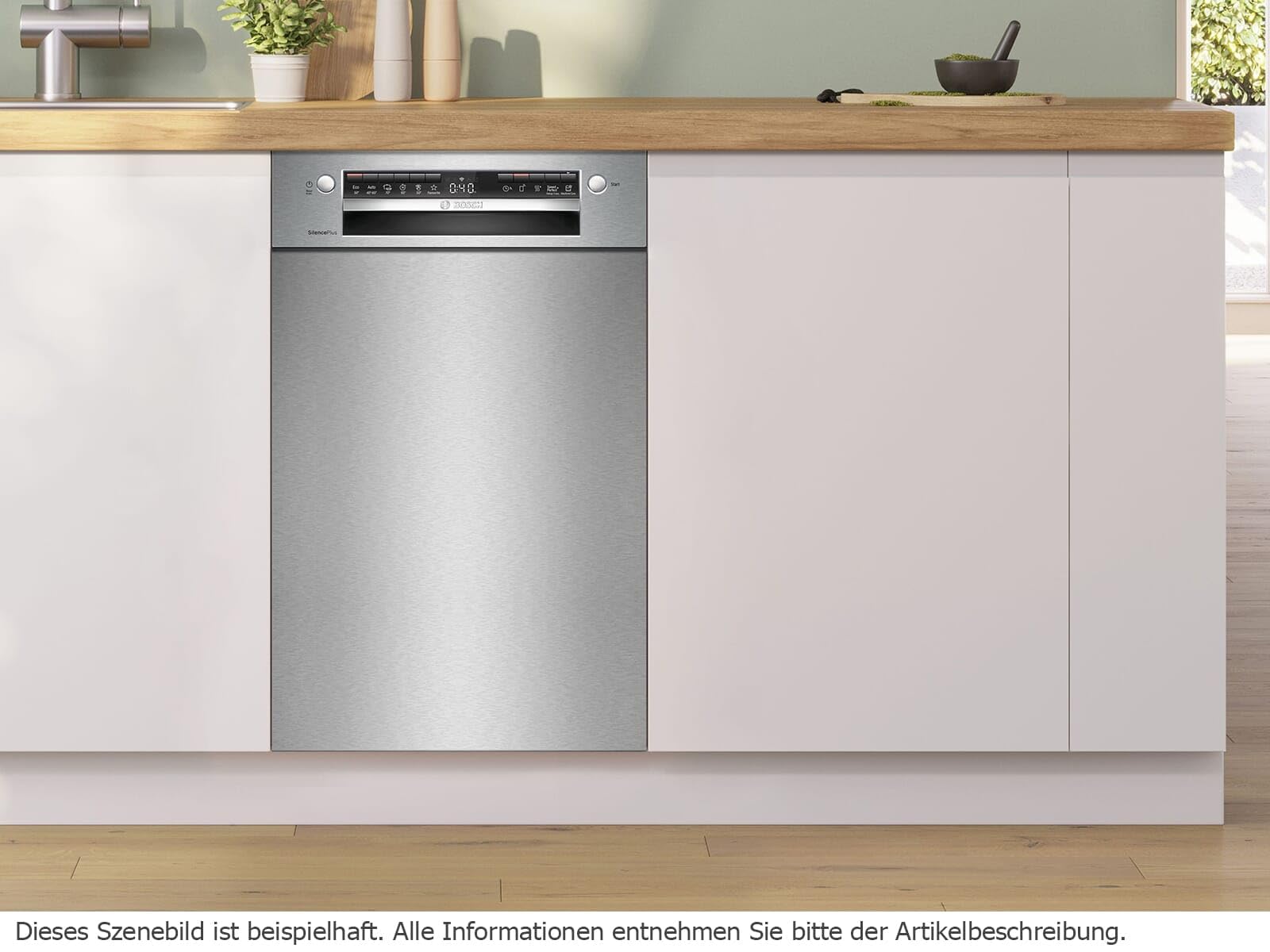 Bosch SPU4HMS10E Serie 4 - Lavavajillas para bajo encimera inteligente de 45 cm, cajón para cubiertos, secado extra, SpeedPerfect Plus, limpieza higiénica, asistente de programa, cesta superior