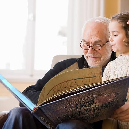 Miniatura 5 de Libro de Aventuras Álbum de Recortes Diario de Viaje Libro de Fotos con Cubierta de Letras en Relieve - Álbum de Fotos de Memoria Grande DIY Hecho a