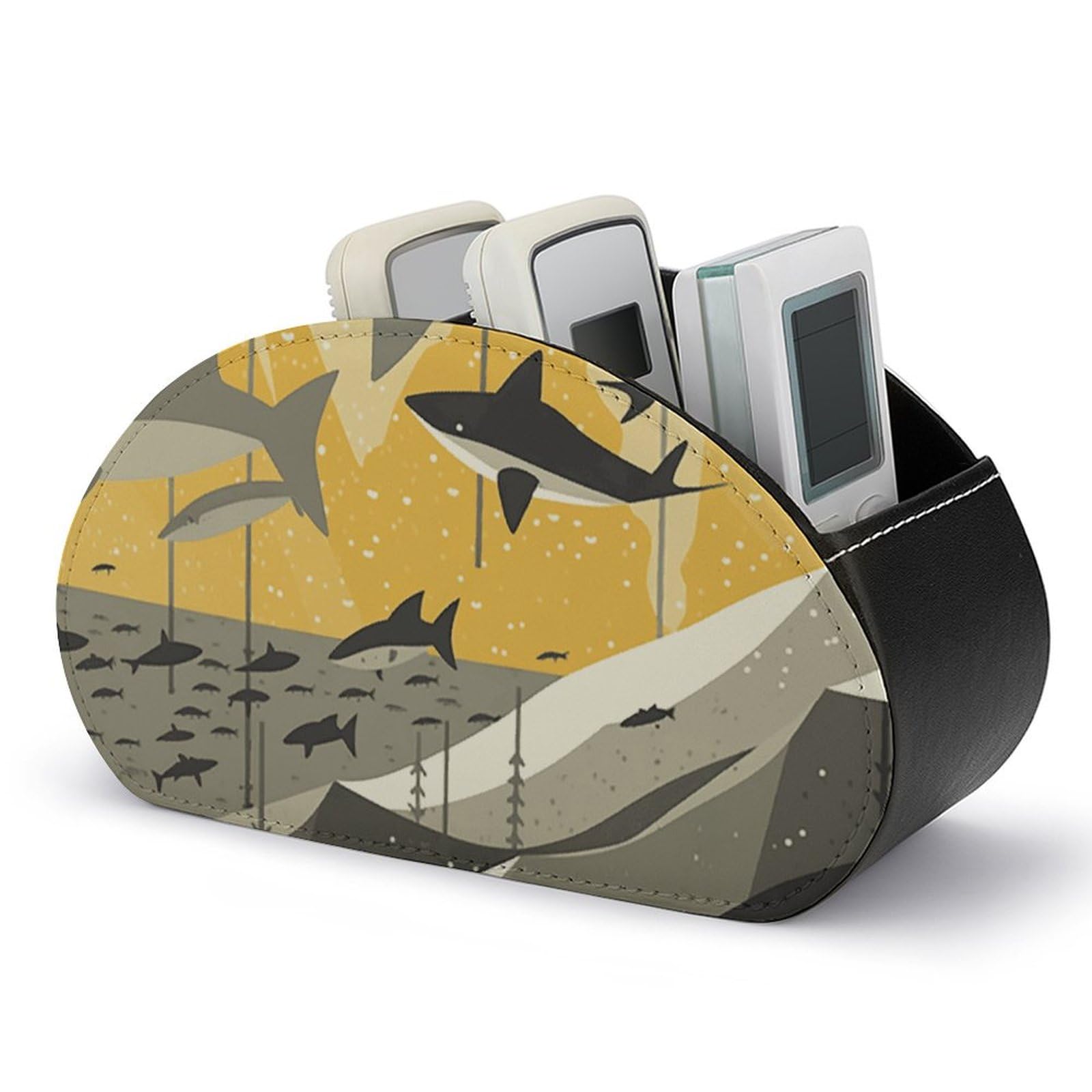 Support de télécommande requin noir pour pinceaux et accessoires de salon