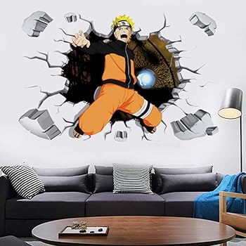 Wandaufkleber Tapete 3D Naruto Uzumaki Wandsticker 60 x 90 cm: Amazon
