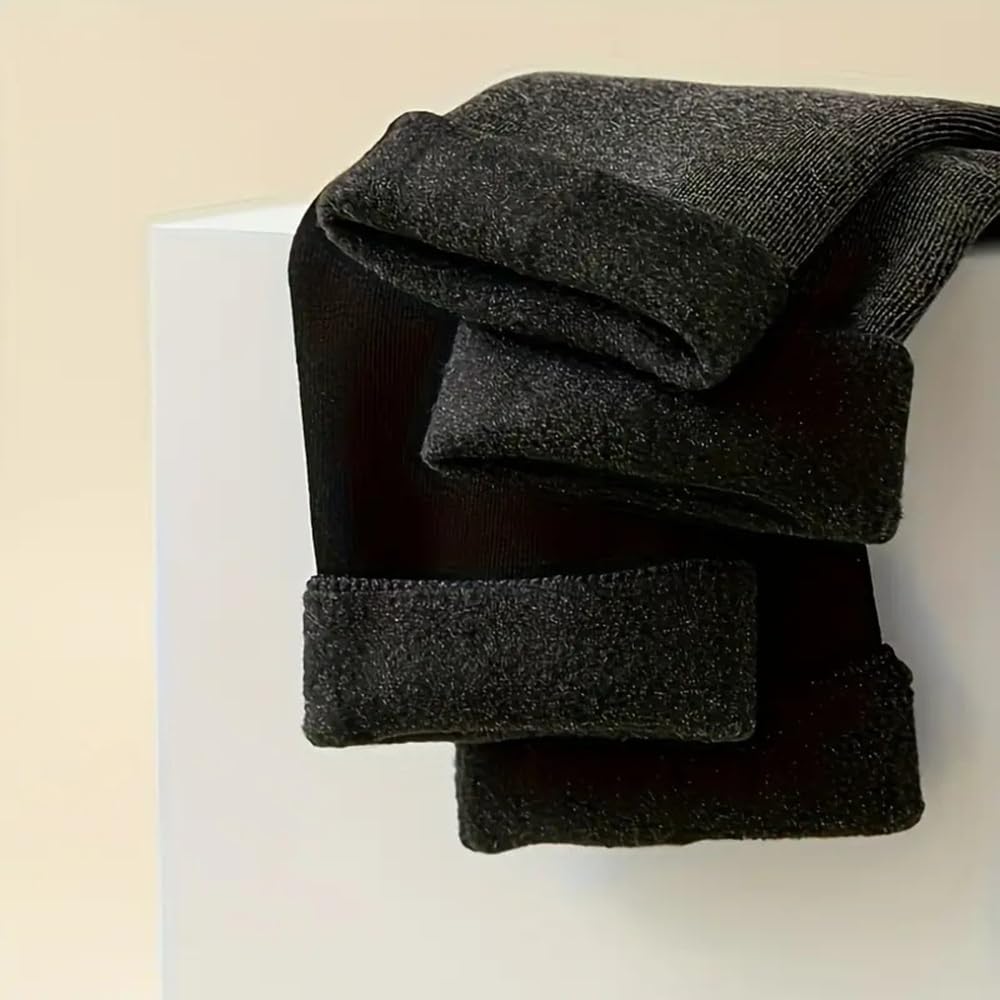 WKLOUYHE Mens Wool Socks Heavy Thick Socks Thermal Fuzzy Warm Comfort Crew Winter Socks For Women_Free Size(Pack Of 06,Black And Dark Grey) 4