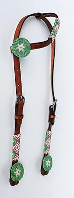 PRORIDER Horse Show Bridle Western Leather Headstall 7940HA