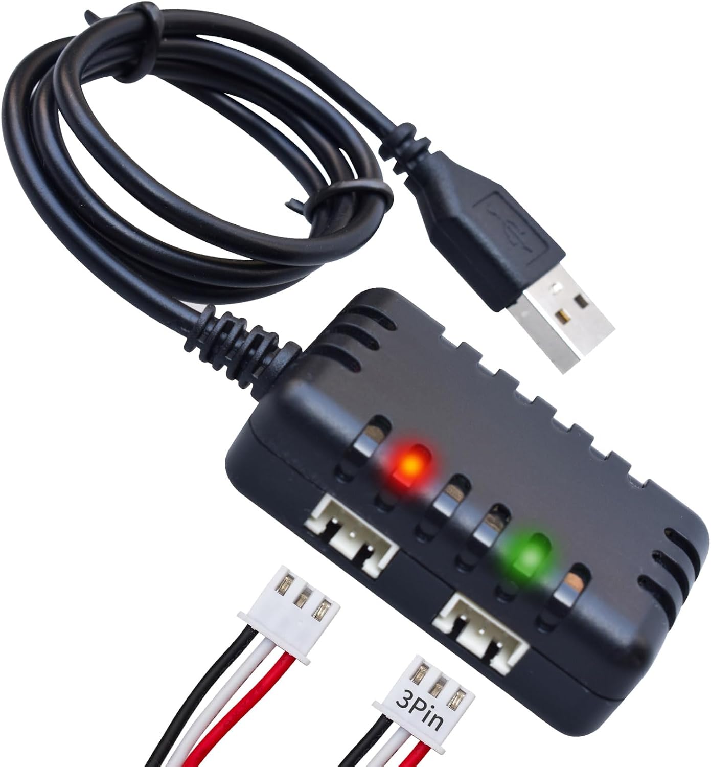 7.4V Li-ion/Lipo Battery Charger 2-in-1 USB Balance Smart Charger with XH-3P Plug 1A for 2S Batteries RC Cars Drone Boat Airplane Helicopter Truck Quadcopter Airsoft SCX24 SCX10