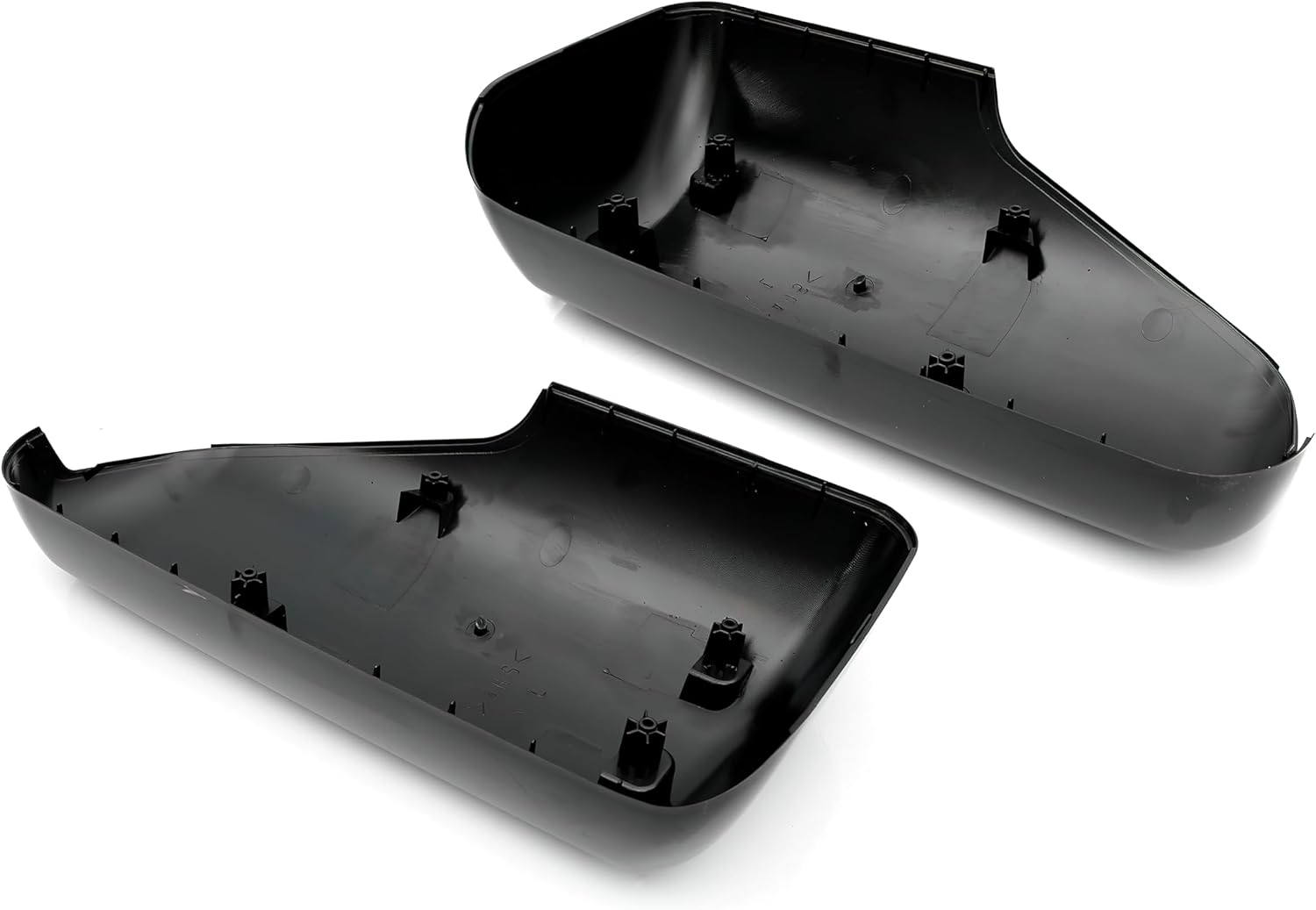 KOZAK Black Door Mirror Covers Pair (Left Driver & Right Passenger Side) Compatible with Freightliner Cascadia 2018+ PLUS Logo and KOZAK Reflective Vest