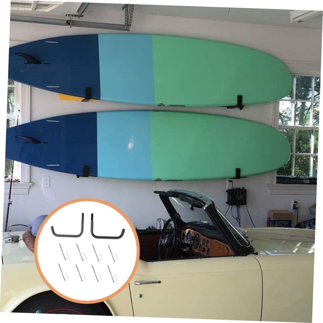 Yardwe Kayak Storage Mount Kayak Paddle Holders Easy Install Aluminum Alloy Boat Accessories