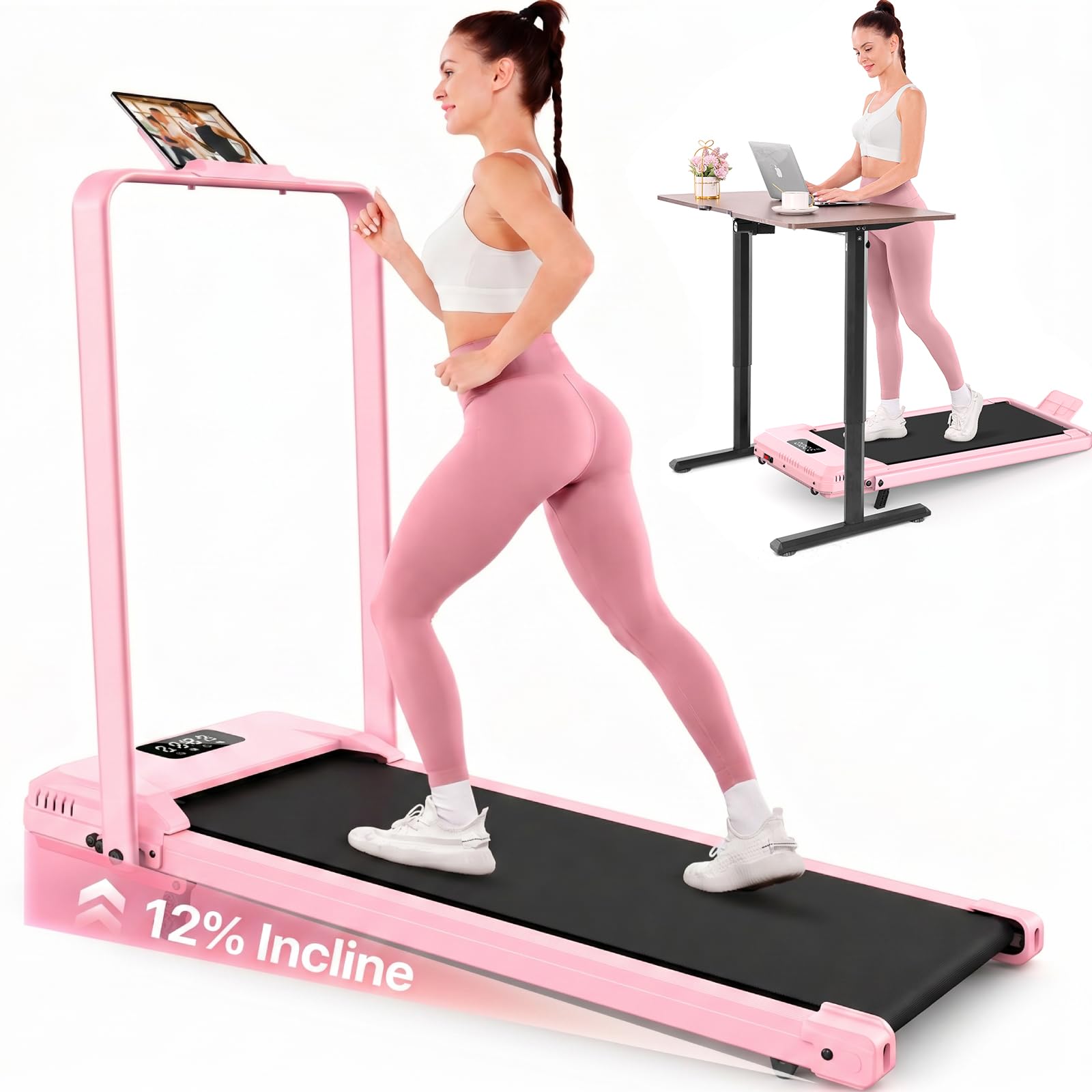 FUNMILY Folding Treadmill Pink