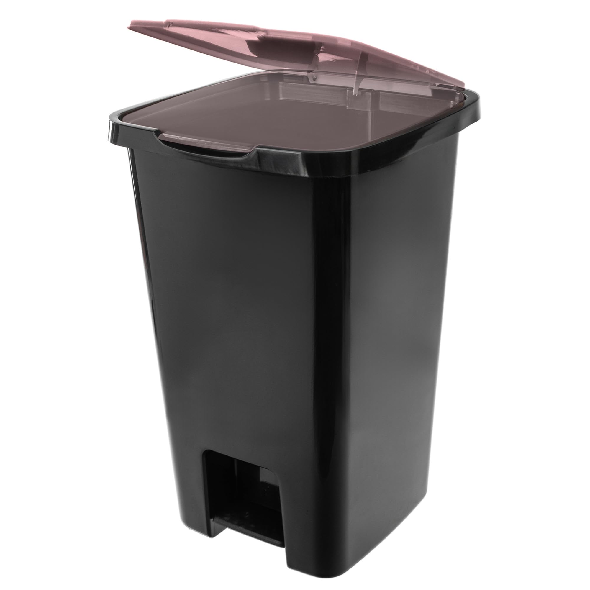 KADAX Pattumiera a pedale da 45 litri, con pedale e coperchio, grande pattumiera per la raccolta dei rifiuti, pattumiera a pedale in plastica, pattumiera con pedale (marrone)