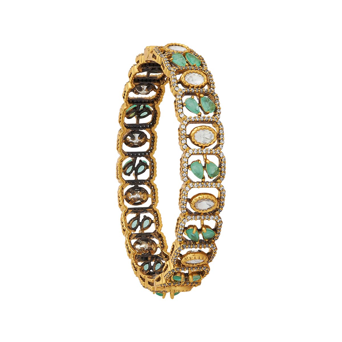 - Fashion Jewellery Mint Victorian Polished Copper Kundan Bangles, Best for Bridesmaid & Special Occasion - 441287