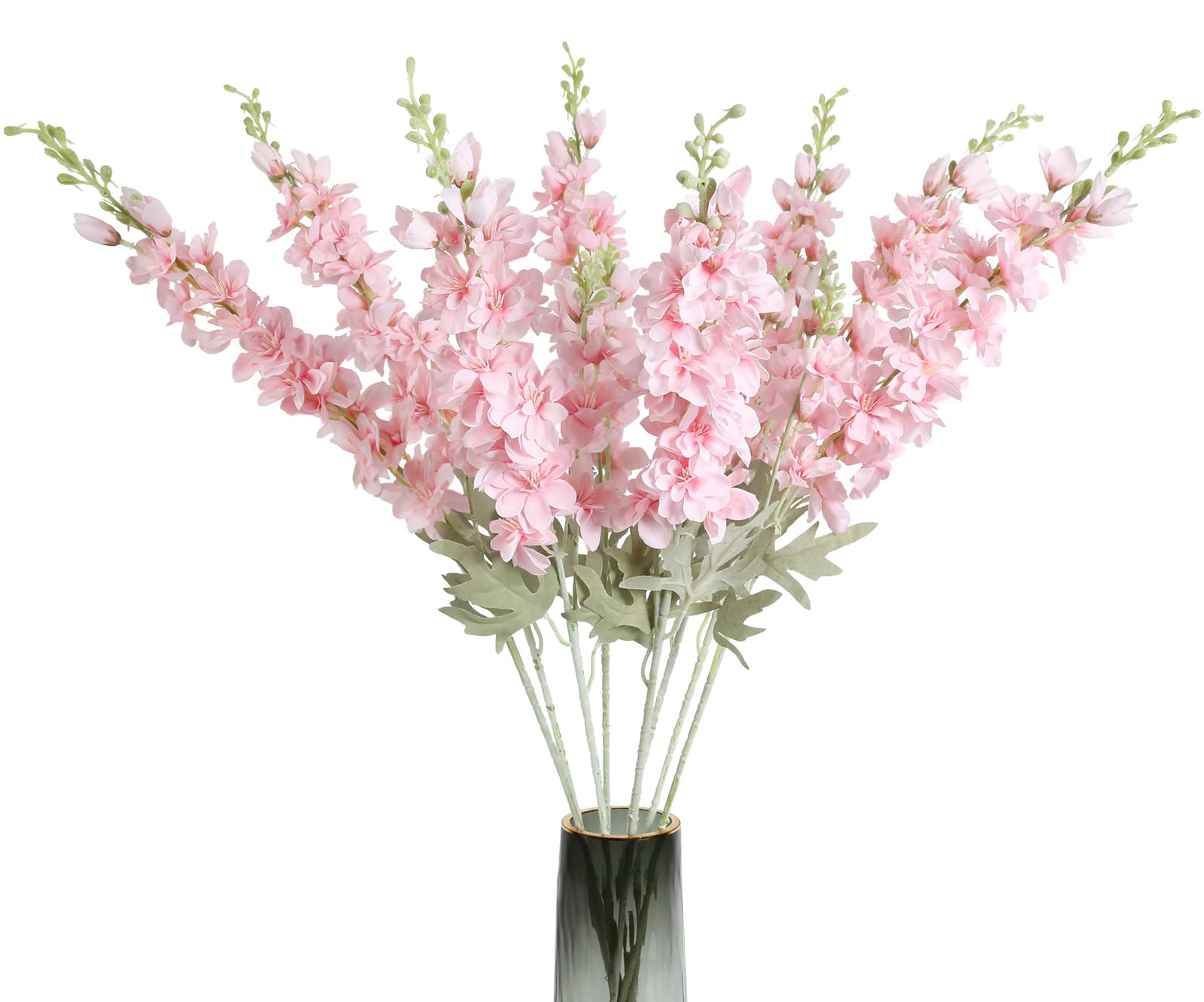 ICBOX 8PCS Pink Delphinium Artificial Flowers