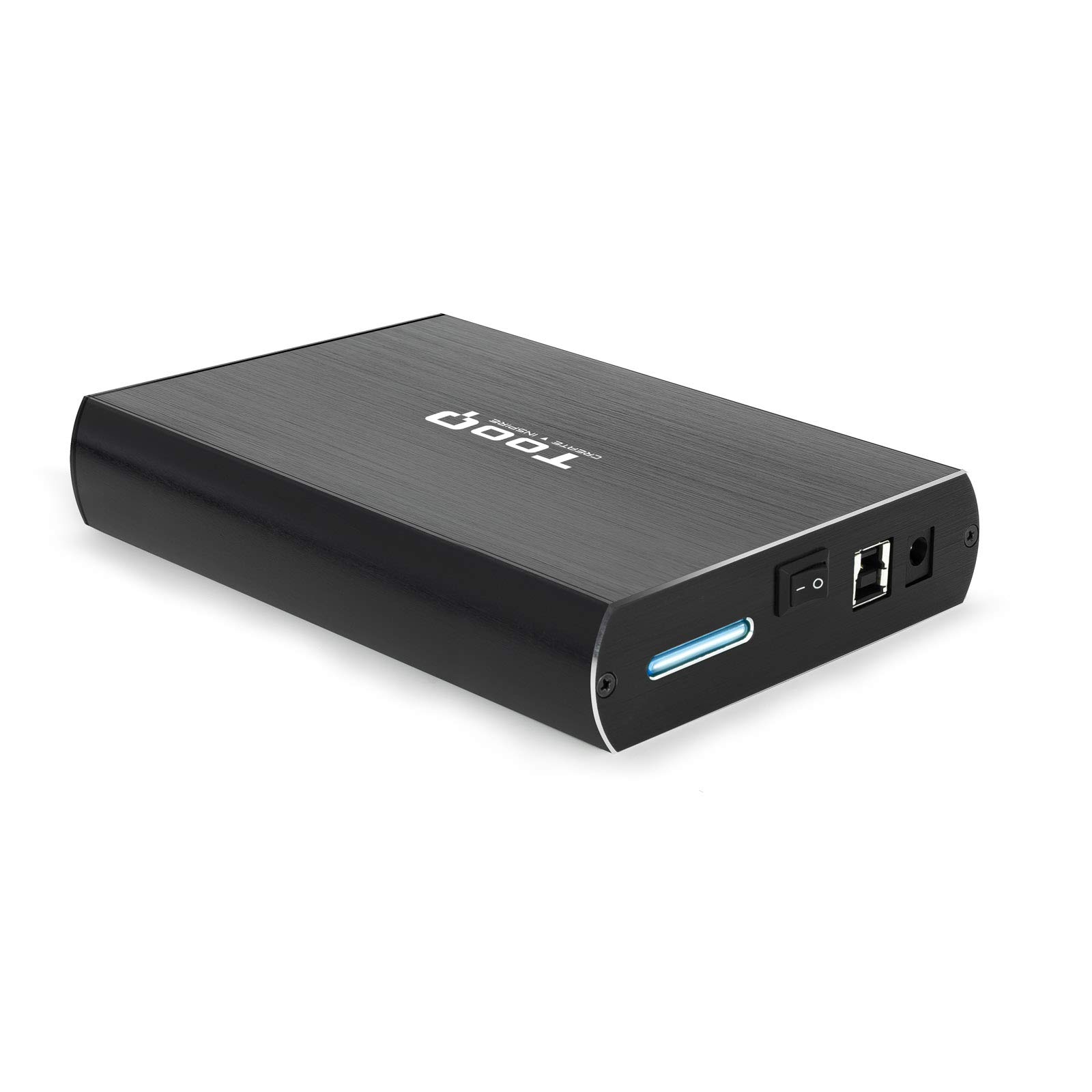 TooQ TQE-3531B - obudowa do 3,5 cala HDD (SATA I/II/III, USB 3.0), aluminium, wyświetlacz LED, czarna