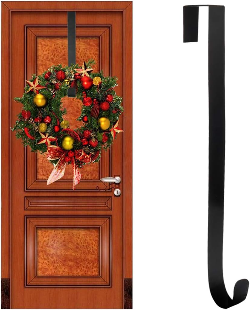 LKXHarleya 15" Long Metal Wreath Hanger, Over The Front Door Wreath Hook, Christmas Decorative Wreath Hook Holder : Home & Kitchen