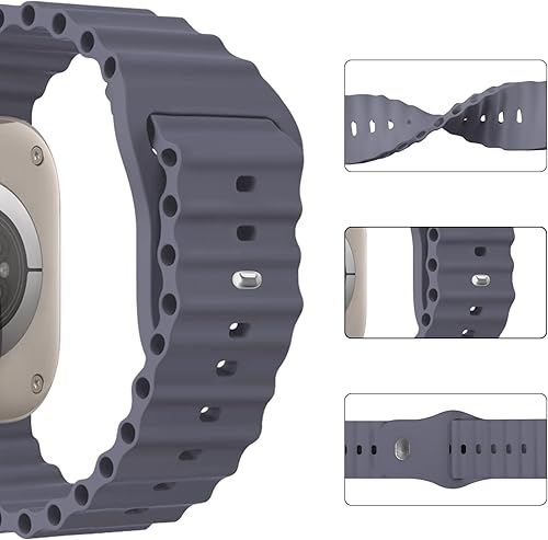 Miniatura 4 de Paquete de 6 correas Ocean compatibles con Apple Watch Ultra Band 1.929 in, correa deportiva ajustable con hebilla de metal para Apple Watch Ultra