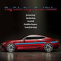 Vista 7 de 78"x5.9" Calcomanía de rayas de color DIY Modificada, impermeable, para capó, techo, defensas laterales, parrilla delantera, parachoques delantero