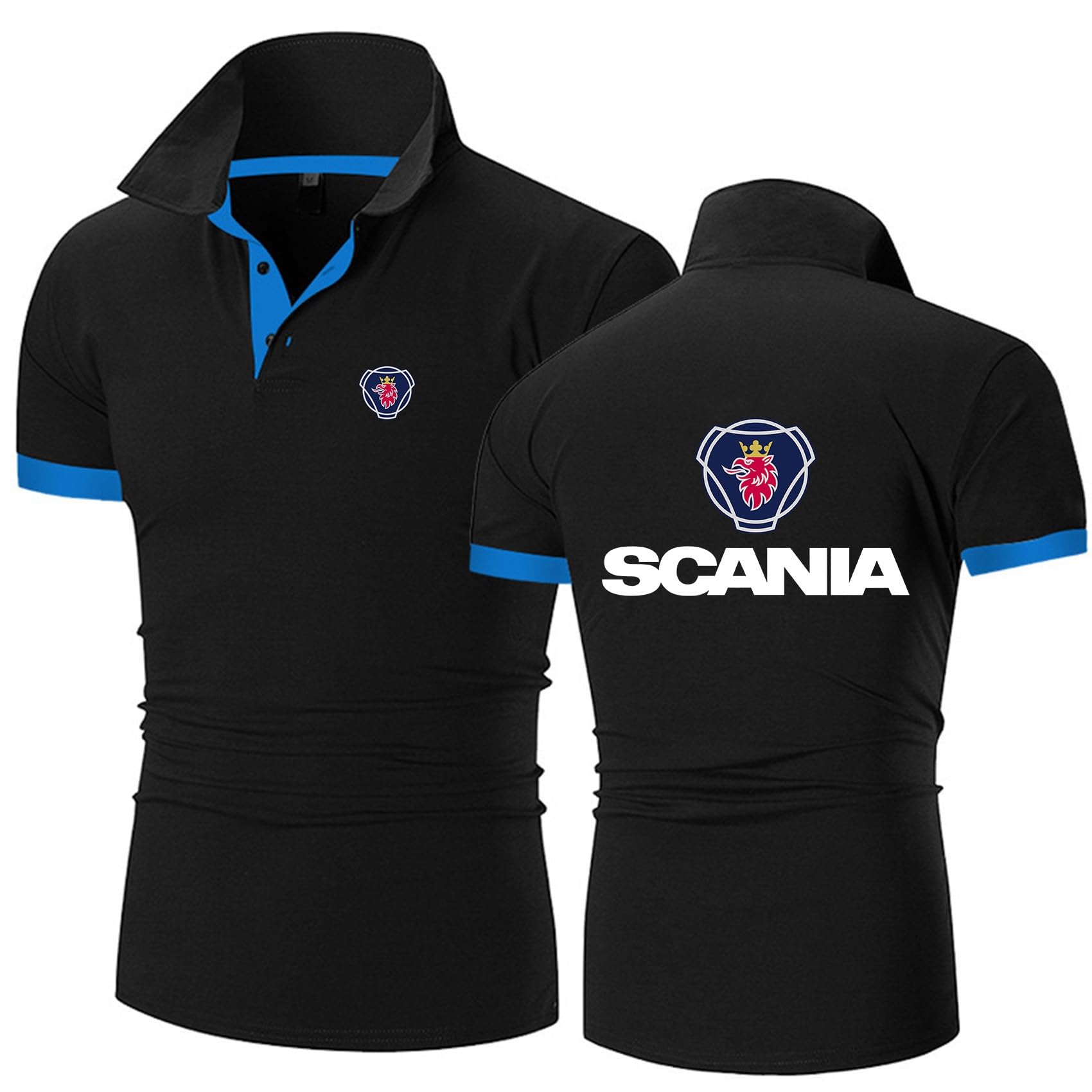 Polo da Uomo for Scania, Polo Sportive Leggere a Maniche Corte, ad Asciugatura Rapida, for attività all'aperto, da Tennis, Golf, Magliette Sportive.