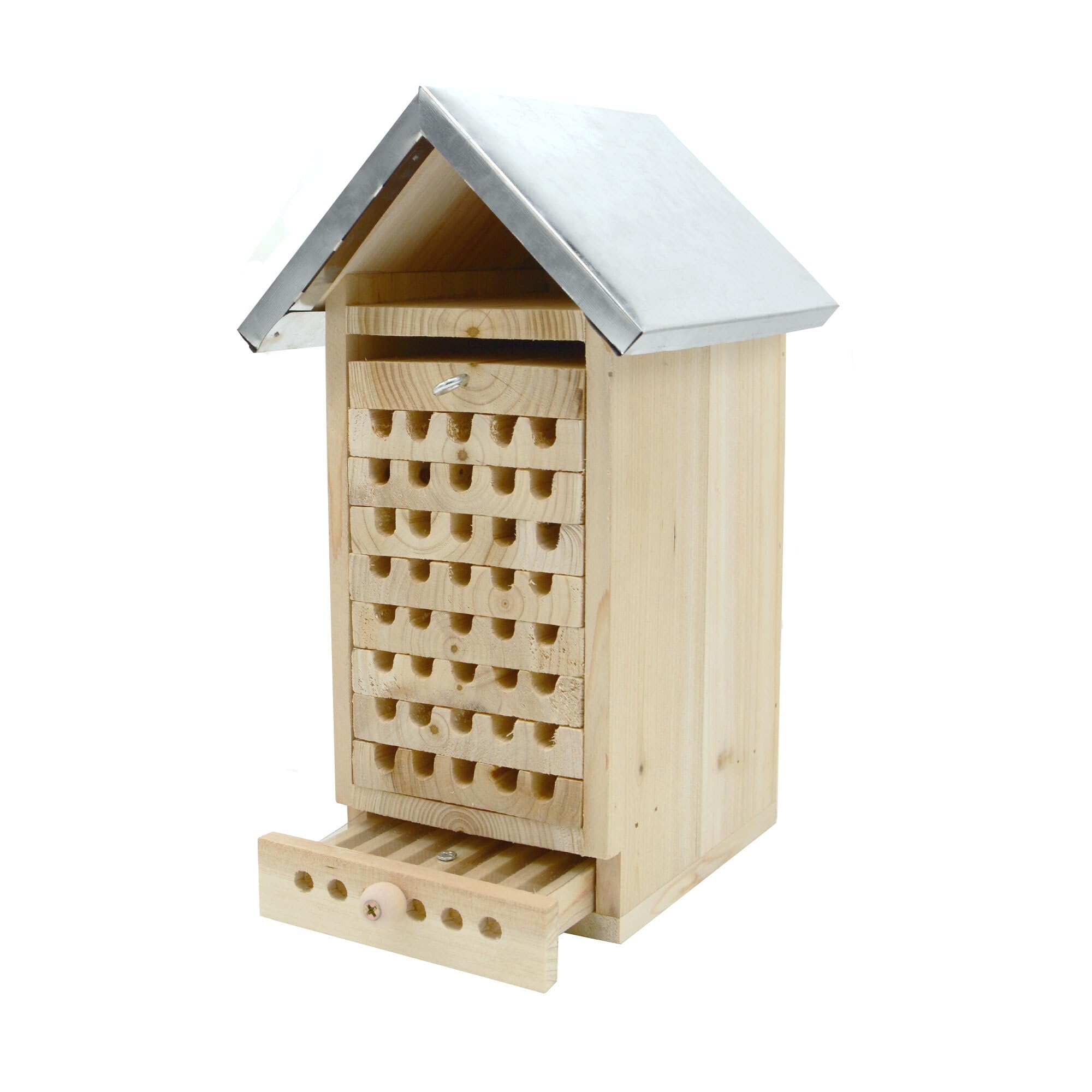 Bee Hotel Per Api E Insetti - Legno Di Pino, 40x26x10.5 Cm, Rifugio Per Impollinatori