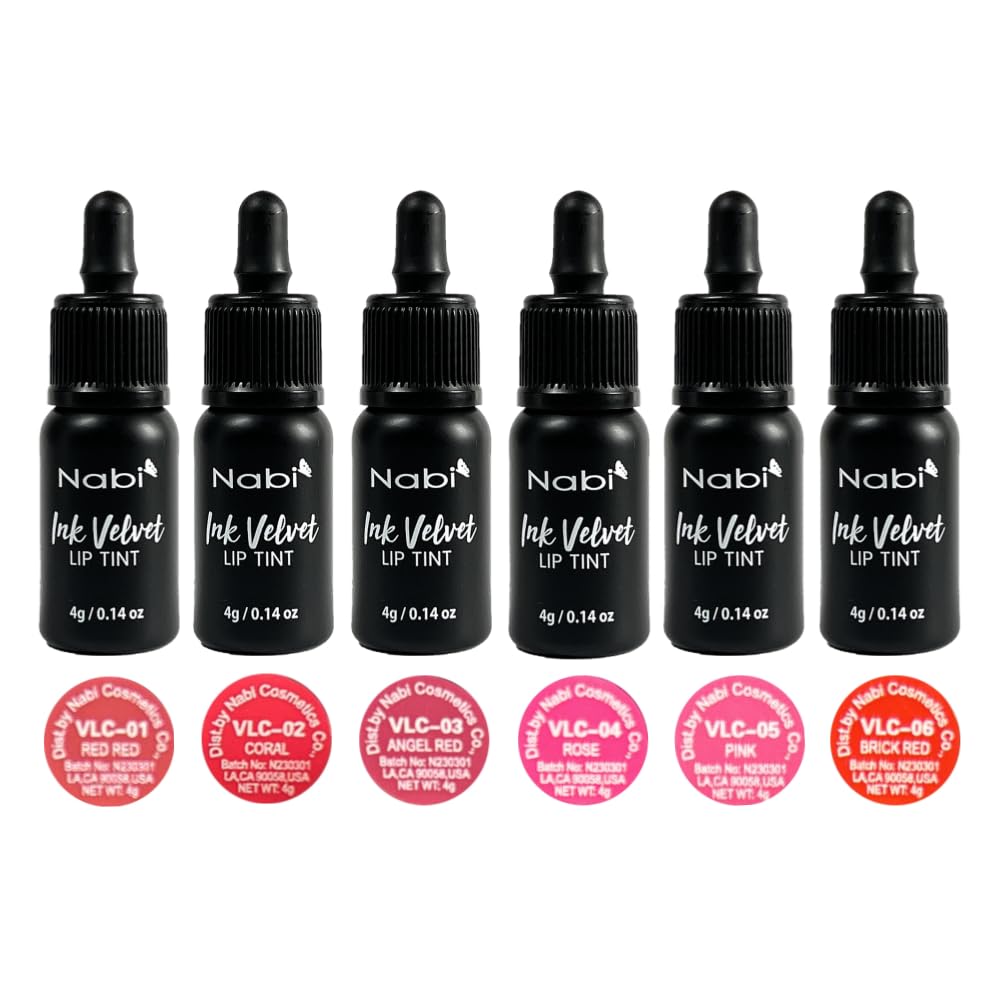 Set of 6 Colors Nabi Ink Velvet Lip Tint, Liquid Lip Stain