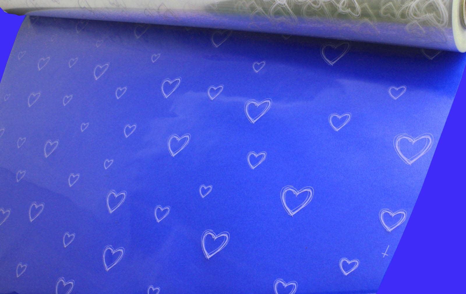 50m Valentine Hearts Florist Cellophane Gift Wrap White (4872-50)