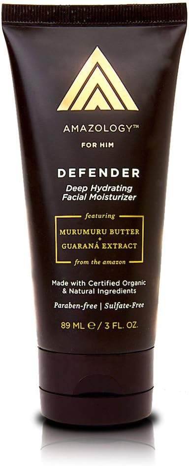 Amazology RAINFOREST Men's Anti-Aging Natural Facial Moisturizer w/Murumuru Butter & Guaraná Powder Extract, 3 oz