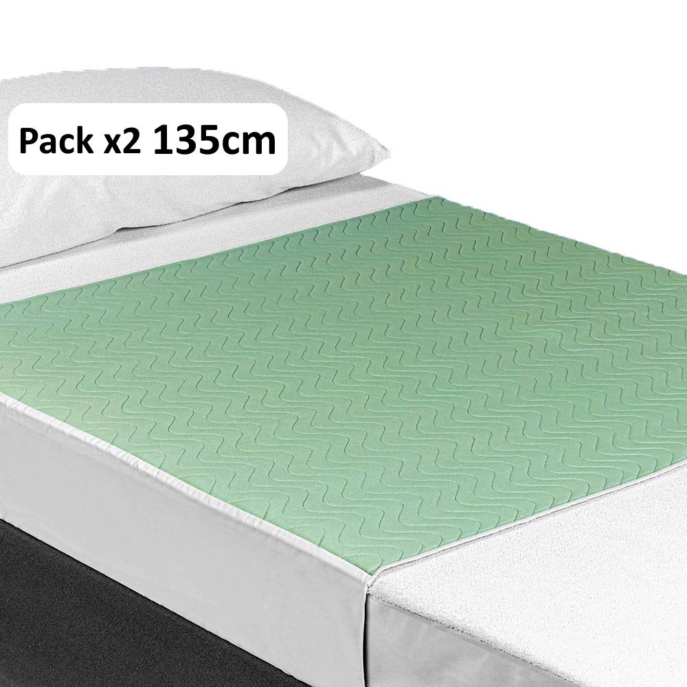 OrtoPrime Pack 2 Empapadores Cama Adultos Lavables 135cm con Alas - Empapadores Bebe Absorbentes 3,15 litros m2 - Empapador Cama Hogares Hospitales y Geriátricos Más de 200 Lavados