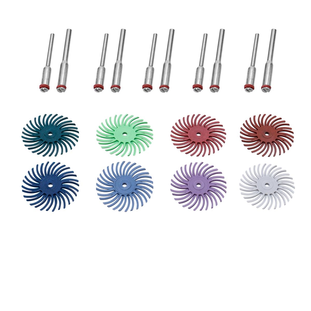 Kit Dischi Abrasivi Swpeet - 66 Pezzi Con Setole Radiali E Gambo 1/8, Per Lucidatura E Pulizia