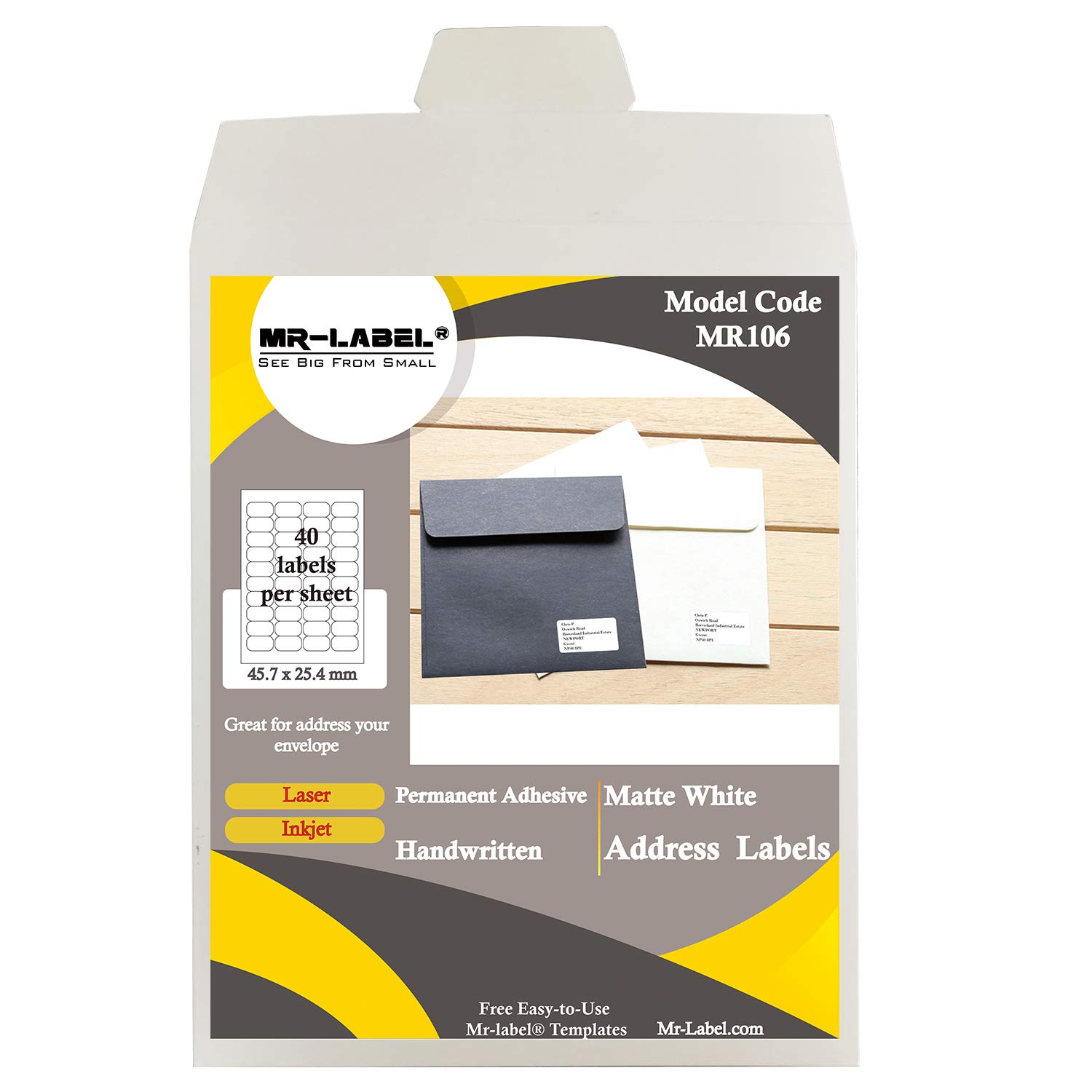 Mr-Label 45.7 x 25.4mm Mini Return Address Labels Matte White ...