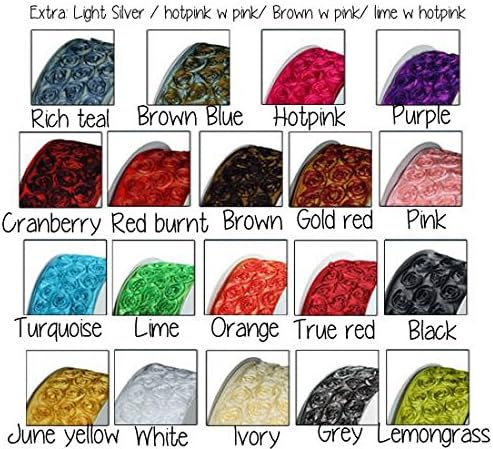 Ten Yards of 4 inches White Wired Edge Rosette Ribbon for Weddings, décor, Baby Shower