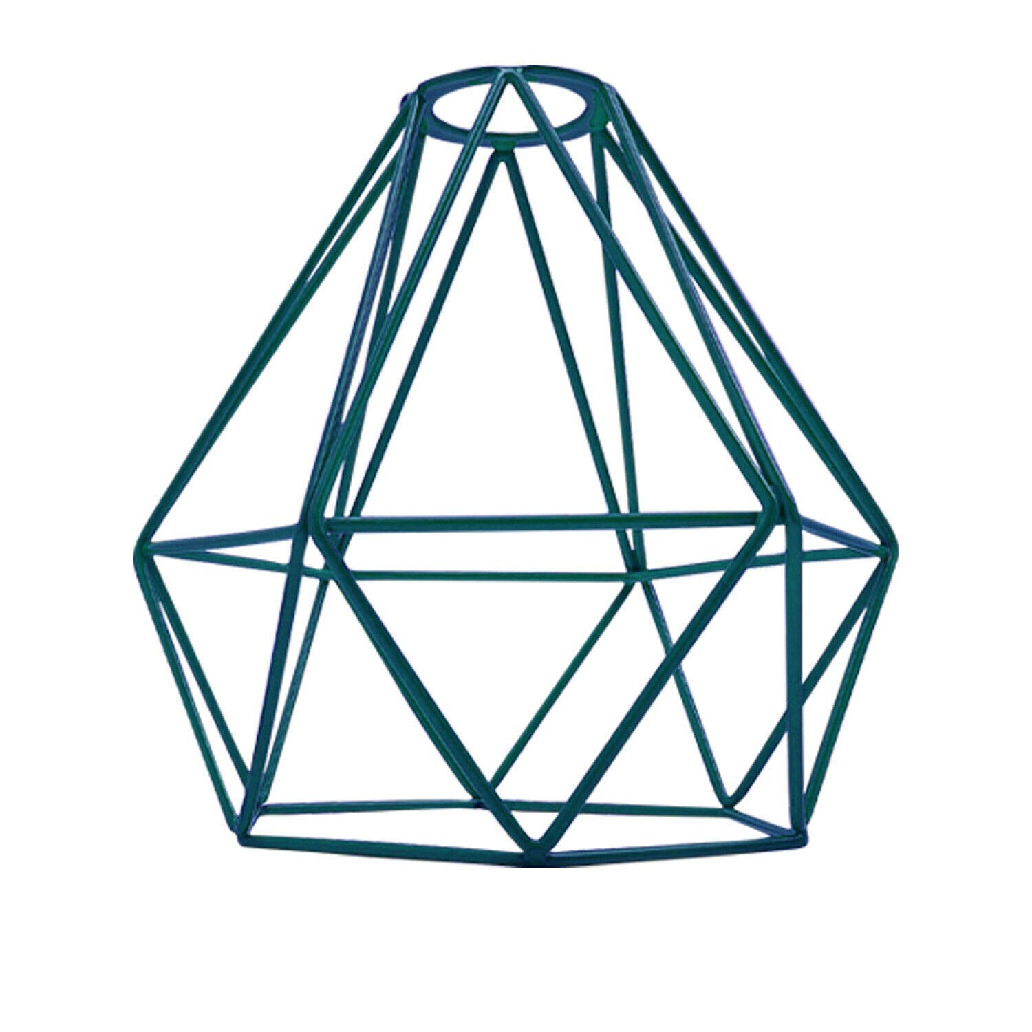 DC VOLTAGE Diamond Shape Pendant Ceiling Light Lamp Shade Cage Elegant Decorative for Restaurant Bar Stores Clothing Pendant Lamp E27 (Blue) (Blue)