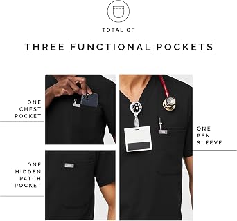 FIGS Leon Top & Cairo Pants Scrub Set for Men Classic V-Neck, Straight Leg, Anti-Winkle, 4-Way Stretch