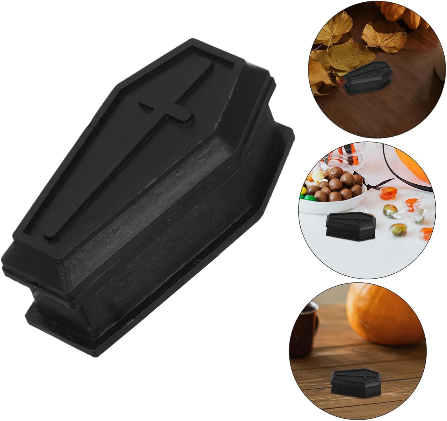 Luxshiny 4pcs Halloween Ghost Decor Realistic Fake Prop Coffin Model for Party Tray