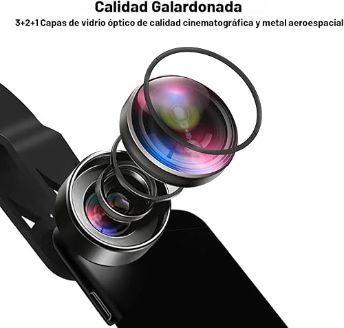 Miniatura 2 de KEYWING Kit de Lentes para Cámara de Teléfono 3 en 1, Lente Ojo de Pez 198° + Lente Super Gran Angular 120° + Lente Macro 20x para iPhone Samsung