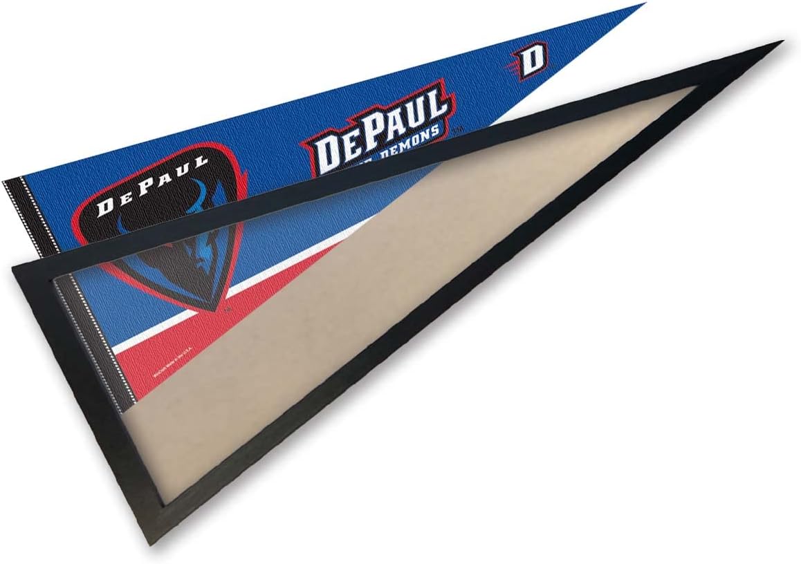 College Flags & Banners Co. DePaul Blue Demons Pennant and Wood Pennant Frame