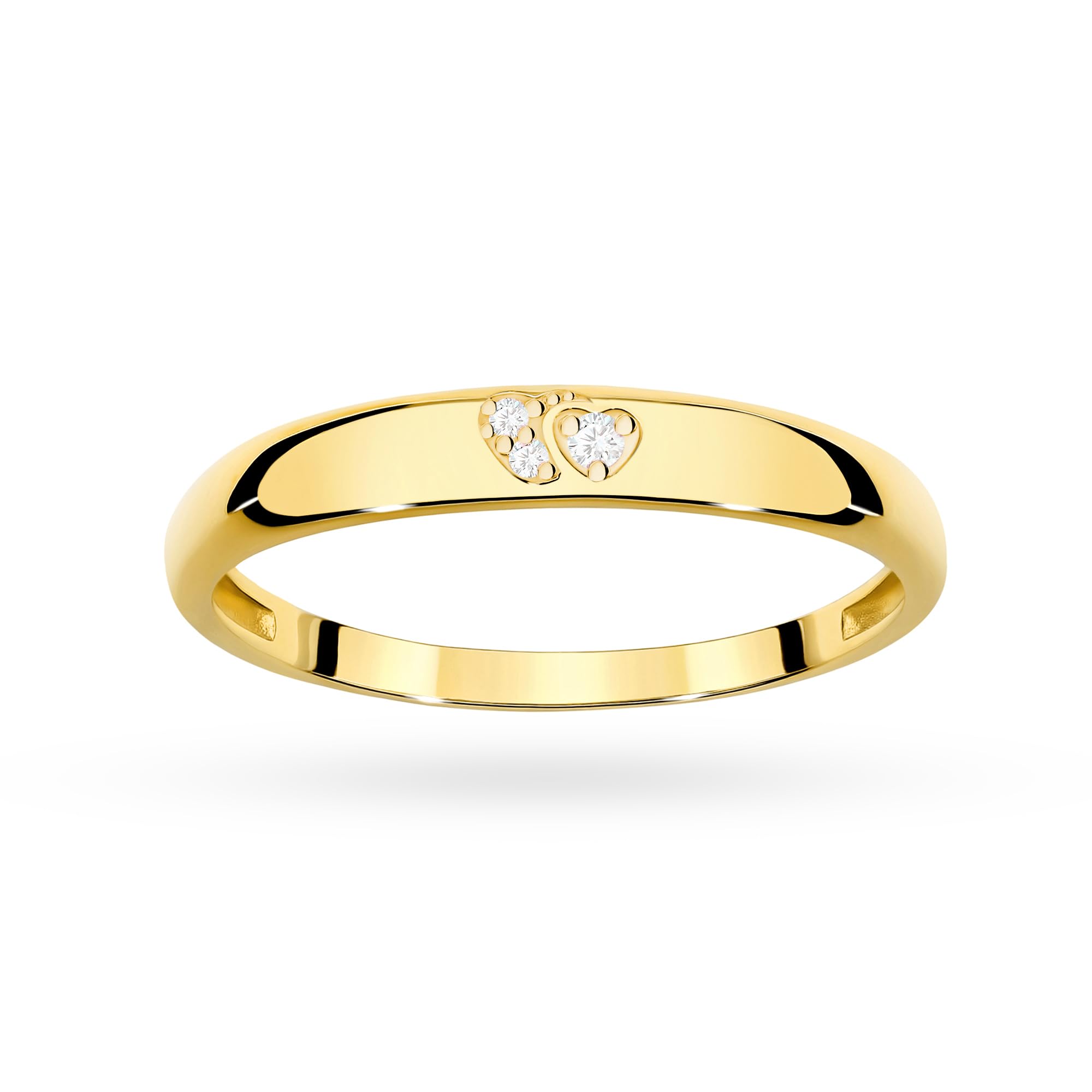 MARKO Damenring Silber 925 mit Gold-Finish, Doppel Herz Ring mit Zirkonia, Geschenk für Frauen, eleganter Silberring Damen 925, Vorsteckring, Partnerring, Schmuck Damen