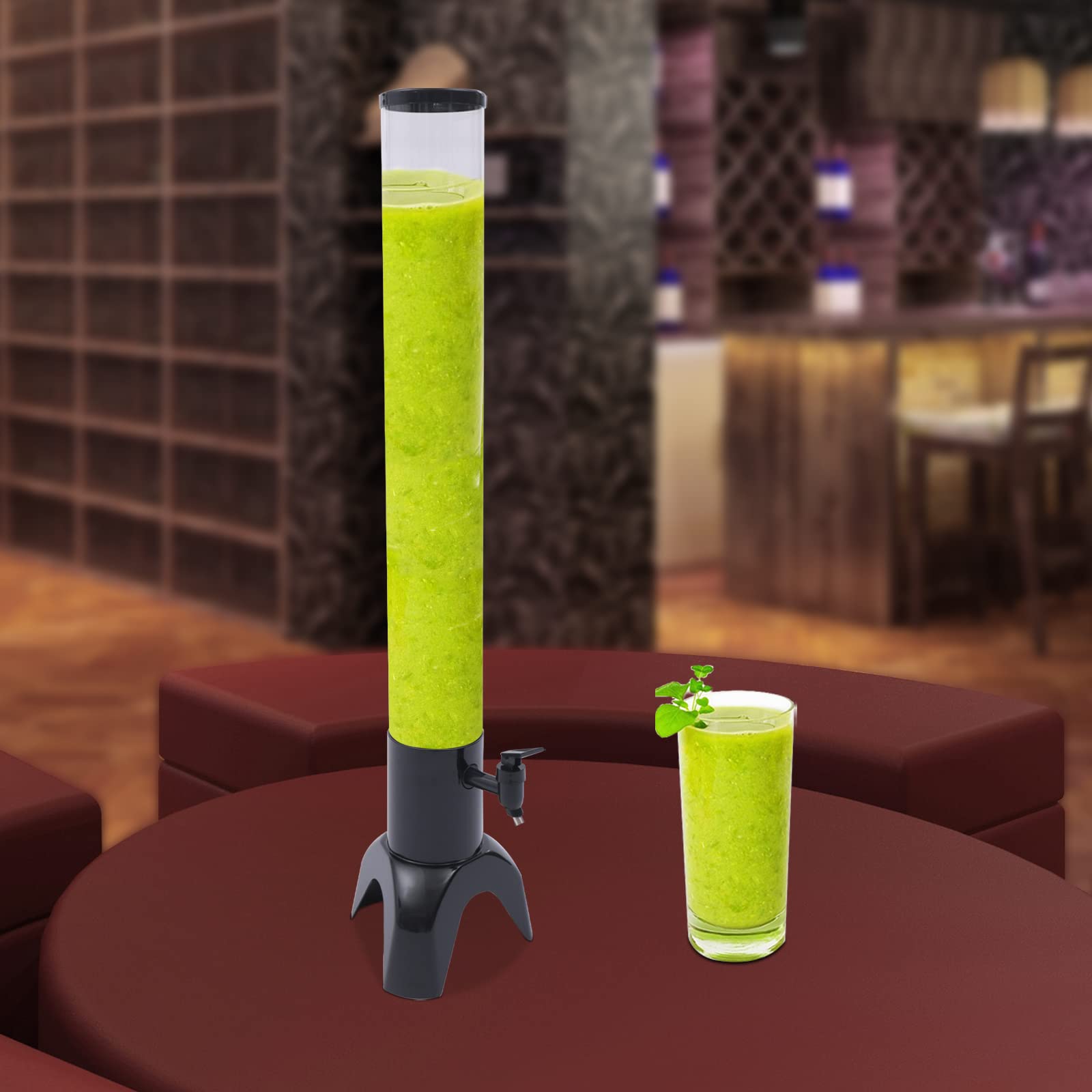 Beer Tower Dispenser, 3L Clear Beverage Tower Dispenser with Removable Ice Tube, Beer Drink Dispenser for Gameday Parties Bars Pubs and Restaurants