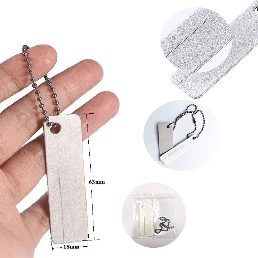 Mini afilador de Cuchillos de Bolsillo de Piedra de afilar de Diamante, afilador multifunción, afilador de anzuelos, Equipo para Acampar, Pesca