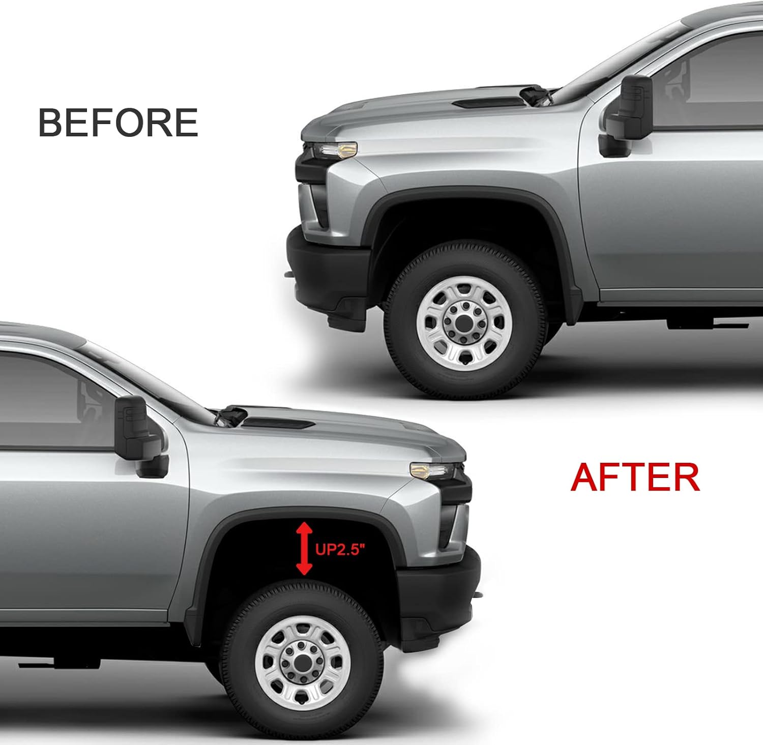 Wsays 2.5 Inch Front Leveling Lift Kit Spacer Compatible with Chevy Silverado Fit GMC Sierra GM 1500 LM 2007-2024