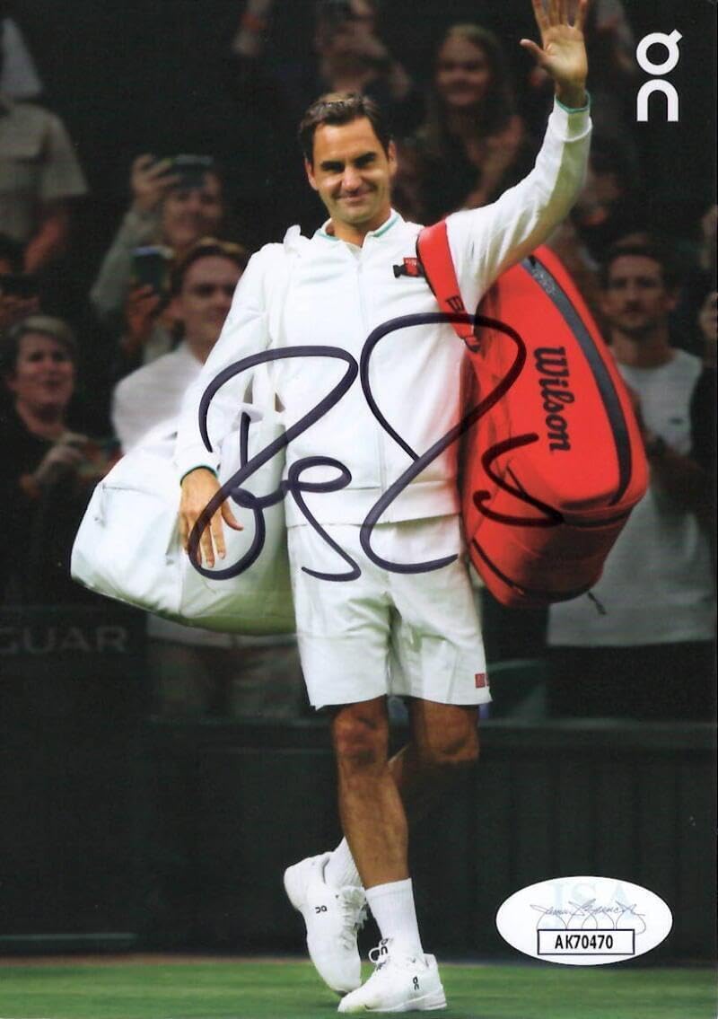 Roger Federer Signed Autograph 4x6 Photo Card - Greatest Tennis Player Ever JSA - Autographed Tennis Cards