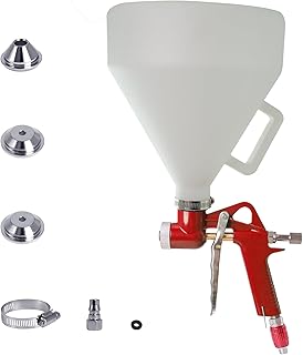 Drywall Wall Painting Sprayer,1.5 Gallon Paint Texture Tool Air Hopper Spray Gun with 3 Nozzle(4.0mm/6.0mm/8.0mm) for Stucco Mud or Popcorn on Walls and Ceiling (Red)