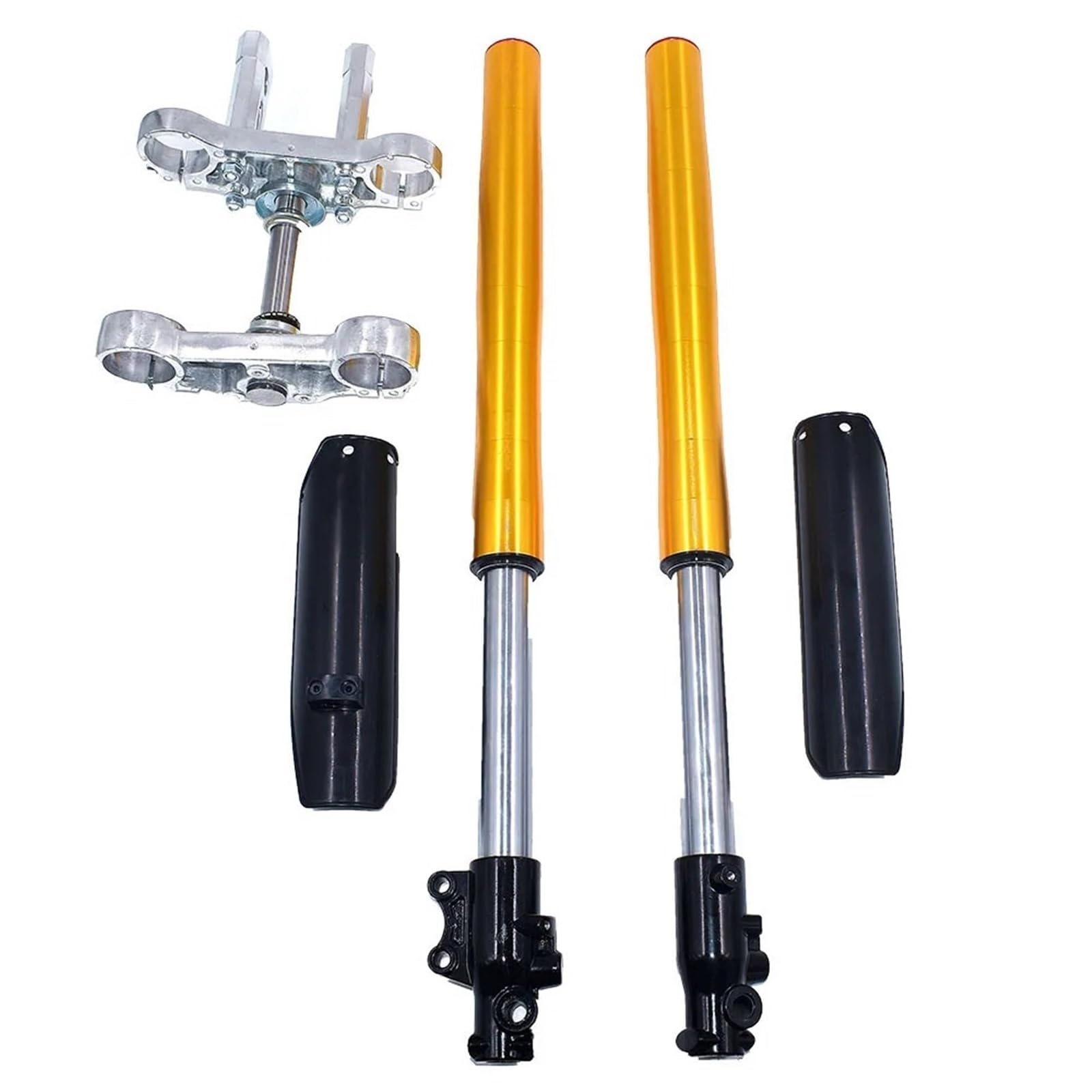 Amortiguador Amortiguadores Horquilla Delantera Invertida 710Mm Motocicleta Dispositivo Absorción Impactos 45Mm/48Mm Placa Superior Inferior CRF KLX(GOLD 12MM AXLE HOLE)