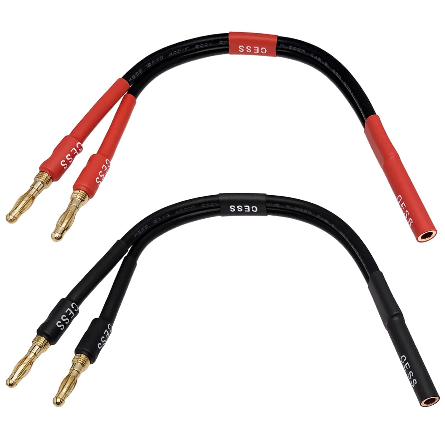 CNCESS CESS-141 Banana Plug Cable Splitter 1-in 2-Out, 2 Pack - Image 2