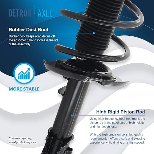 Miniatura 3 de Detroit Axle - Kit de amortiguadores para 2011 2012 Kia Optima 2 puntales delanteros con resorte helicoidal 2 amortiguadores traseros 4 barras