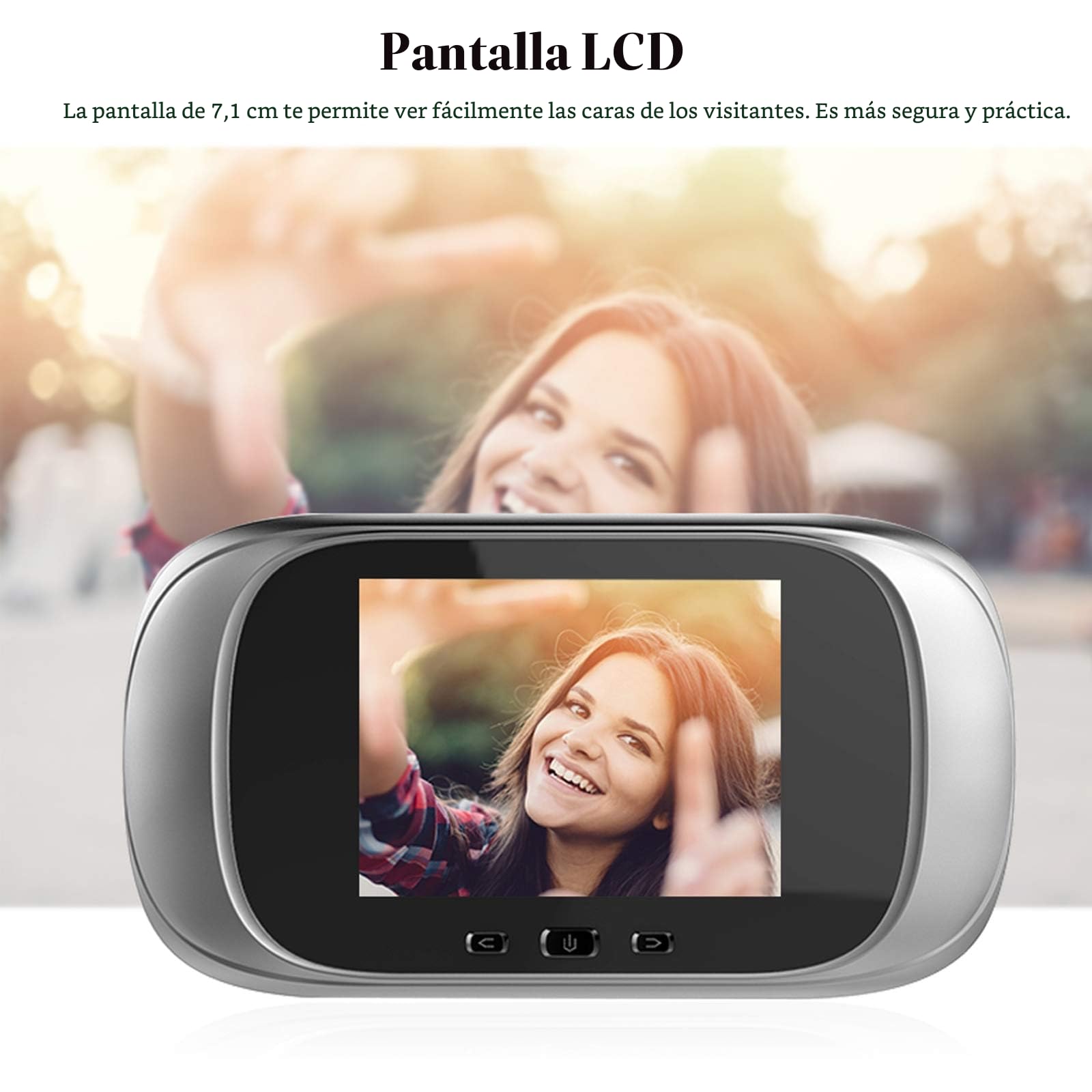 Mirillas Digitales para Puerta con Pantalla LCD de 2,8 Pulgadas, Visión Nocturna, Vigilancia Digital de la Puerta para la Seguridad Del Hogar
