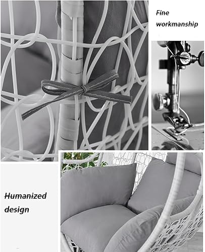 Miniatura 7 de GARCAN Cojines de repuesto para sillas de columpio, reemplazo de cojín de silla de huevo, cojines plegables, cojín colgante para silla de huevo para