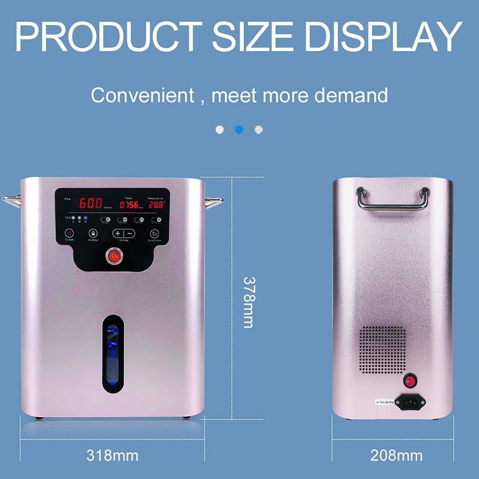 Urządzenie Do Inhalacji Wodorem O Wydajności 600 Ml/Min - Duży Zbiornik Na Wodę O Pojemności 2,5 L, Generator Wodoru, Oczyszczanie Jonizatorem Z Ekranem LED, Ustawienie Czasu