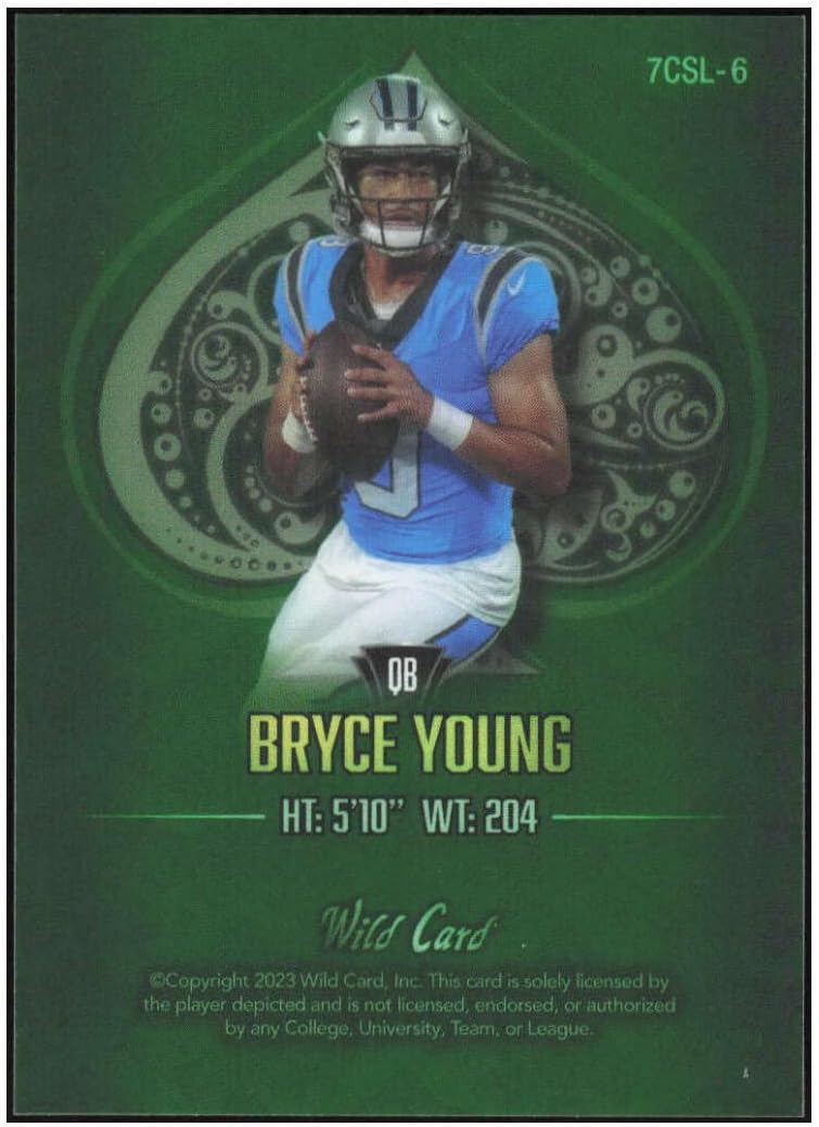 BRYCE YOUNG RC SP 2023 Wild Card 7 Stud 4/5 ROOKIE #6 Brown Panthers NM-MT+ Football Short Print