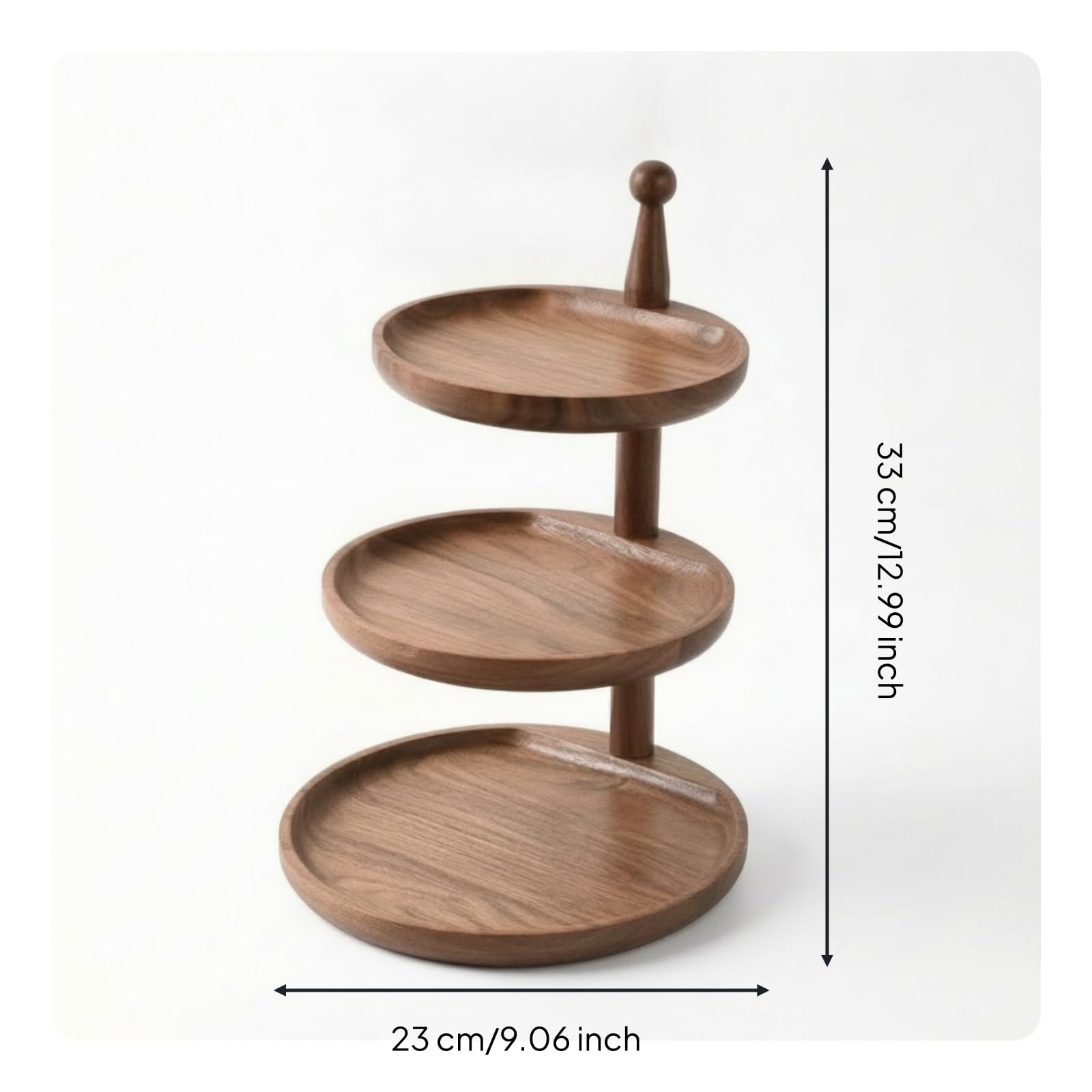 Organizzatore Girevole in Legno Rustico Svuotatasche in Legno Resistente Vassoio per Ingresso, style to 1