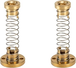 2-Pack Direct T8 Anti Backlash Spring Loaded Nut Pitch 2mm Lead 4mm Elimination Gap Brass Nut for 8mm Acme Threaded Rod Lead Screws DIY CNC 3D Printer Parts