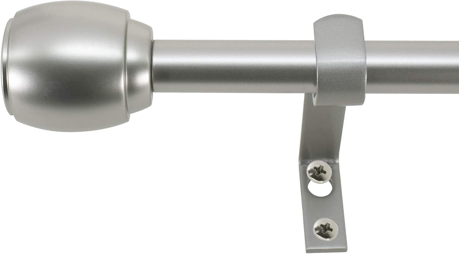 Decopolitan 30890-SL28 Cap Curtain Rod Set, 28 to 48 Inches, Silver 28 to 48 Inches Silver