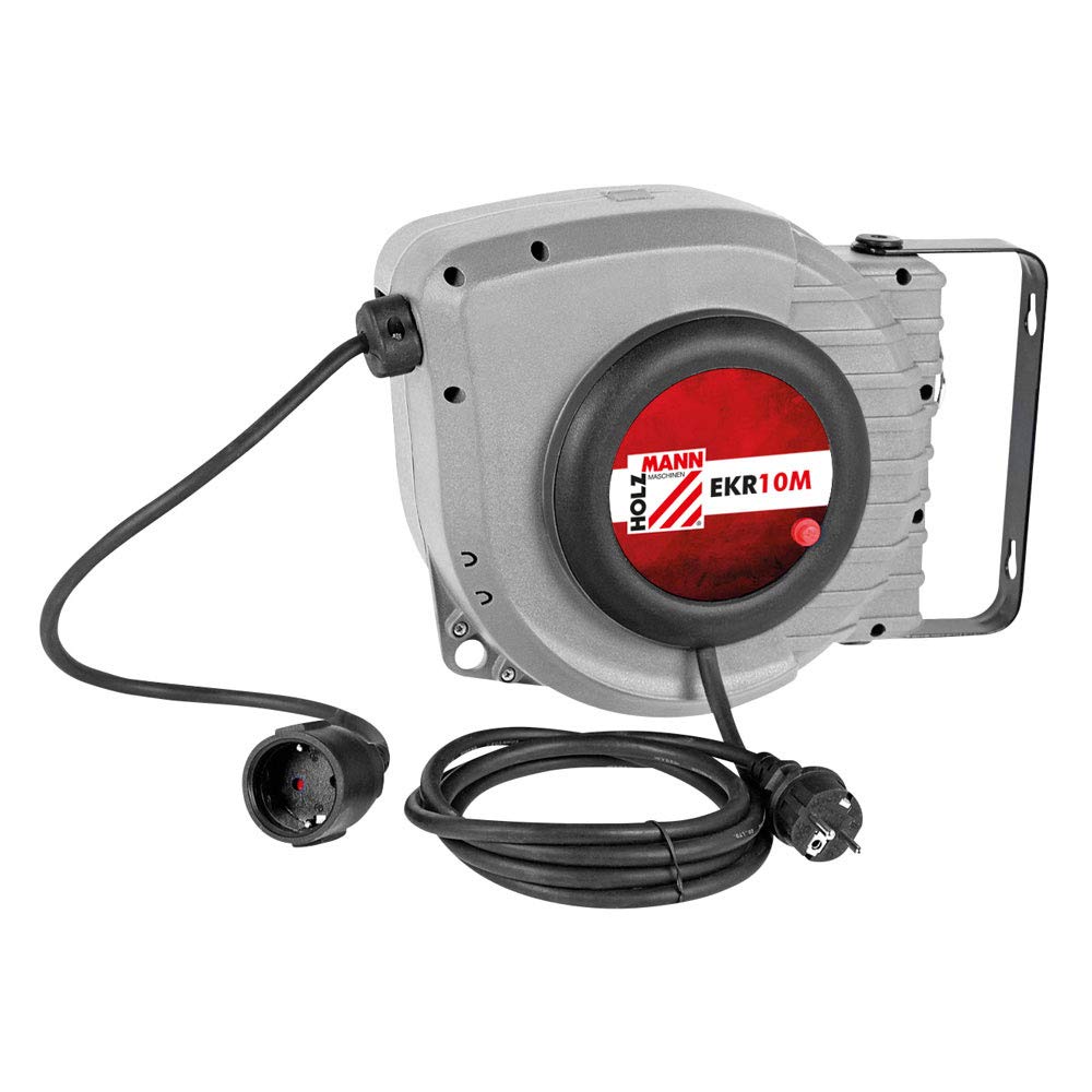 Holzmann Maschinen EKR10M_230V enrollador de cables 10m Negro