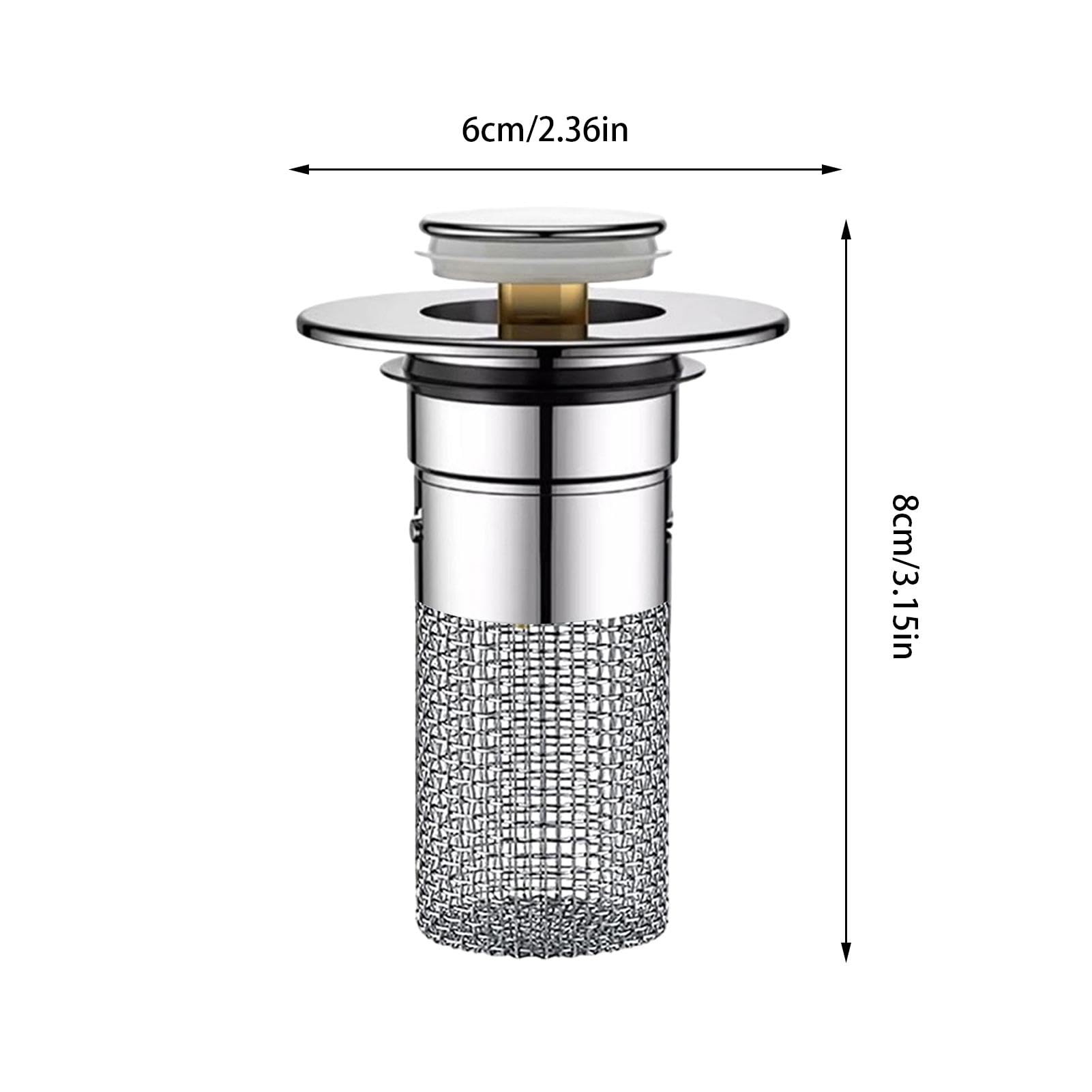 2 Bouchons D’évier Anti-cheveux – Filtre De Vidange Pop-up, Inox, Lot De 2