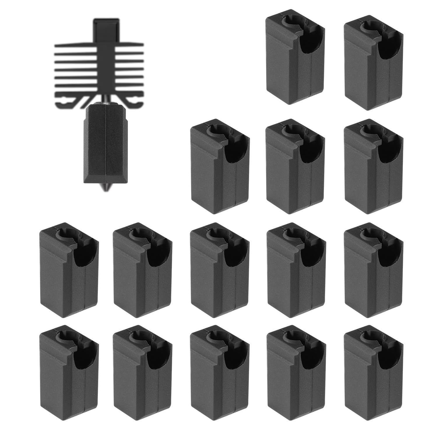 15pcs Silicone Socks for Bambu Lab, High Temp Resistant Nozzle Cover Heater Block Protective Sleeve 3D Printer Accessories Compatible with Bambu Lab X1 X1C P1P P1S X13D